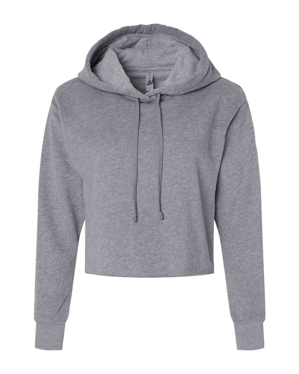 Next Level 9384 Women's Laguna Sueded Raw Edge Crop Hoodie Sweatshirt